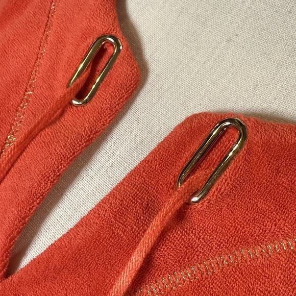 Boston Proper Sport Women’s Orange Red Terry Cloth Cover Up Tunic Dress Size XL - Picture 14 of 15